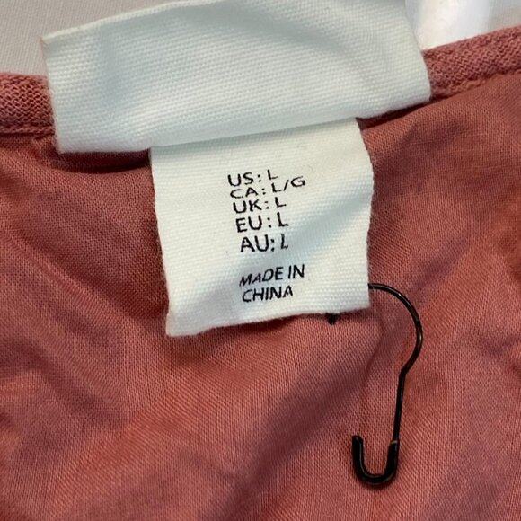 Nicole Miller New York Tiered Linen Blend Dress Mauve Sleeveless L - Picture 8 of 15